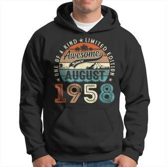 65 Year Old Awesome Since August 1958 65Th Birthday Gift Men August Funny Gifts Hoodie | Mazezy