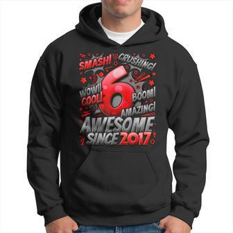 6Th Birthday Comic Style Awesome Since 2017 6 Year Old Boy Hoodie - Seseable