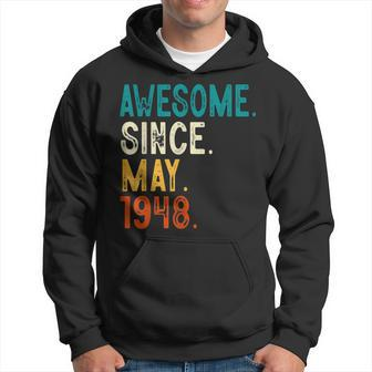 75 Year Old Awesome Since May 1948 75Th Birthday Hoodie | Mazezy