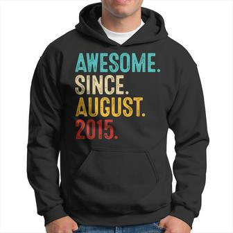 8 Year Old Awesome Since August 2015 8Th Birthday Hoodie - Seseable