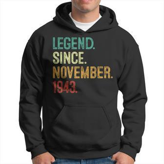 80 Years Old Legend Since November 1943 80Th Birthday Hoodie - Monsterry AU