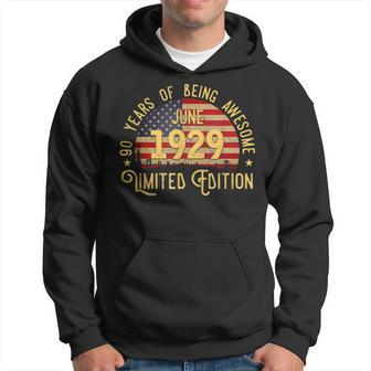 90Th Birthday Gifts June 1929 Limited Edition Hoodie | Mazezy