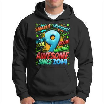 9Th Birthday Comic Style Awesome Since 2014 9 Year Old Boy Hoodie - Seseable