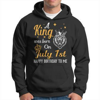 A King Was Born On July 1St Happy Birthday To Me You Lions Hoodie | Mazezy DE
