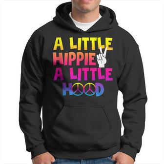 A Little Hippie A Little Hood Beach Colorful Peace Sign Hoodie - Thegiftio UK