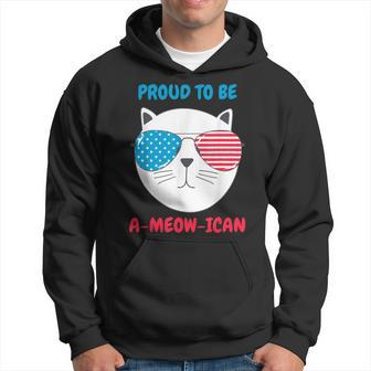 A-Meow-Ican Cute American Flag Trendy Cat Hoodie | Mazezy