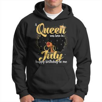 A Queen Was Born In July Black Girl Birthday Afro Woman Hoodie - Monsterry AU