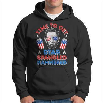 Abe Lincoln 4Th Of July Time To Get Star Spangled Hammered Hoodie | Mazezy UK