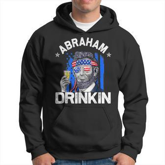 Abraham Drinkin Funny Abe Lincoln Merica Usa July 4Th Hoodie | Mazezy