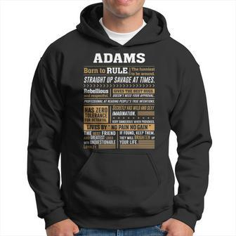 Adams Name Gift Adams Born To Rule Hoodie - Seseable