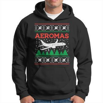 Aeromas Plane Ugly Christmas Sweater Flight Xmas Pilot Pj Hoodie | Mazezy