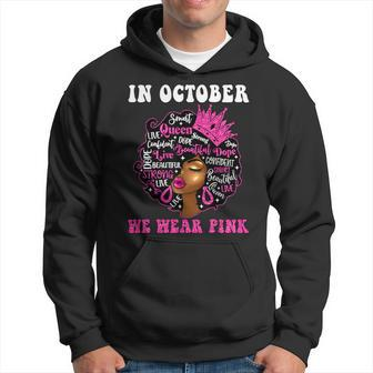 African American Afro Black Queen Breast Cancer Awareness Hoodie | Mazezy DE