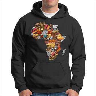 African Native Pride Funny Africa Map Heritage Pattern Gift Hoodie | Mazezy