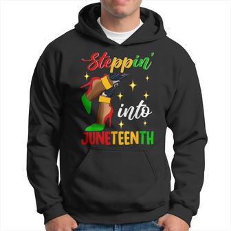 Afro Woman High Heels Black Girl Stepping Into Junenth Hoodie - Seseable