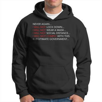 Never Again I Will Not Comply Can't Believe This Government Hoodie | Mazezy