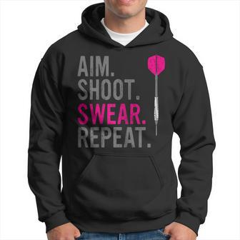 Aim Shoot Swear Repeat - Darts Hoodie - Seseable