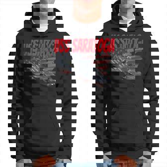 Aircraft Carrier Uss Saratoga Cv-60 Idea For Grandpa Dad Son Hoodie - Thegiftio