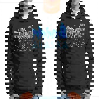 Alaska Sled Dogs Mushing Team Snow Sledding Mountain Scene Hoodie | Mazezy