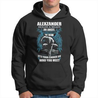 Alexzander Name Gift Alexzander And A Mad Man In Him V2 Hoodie - Seseable