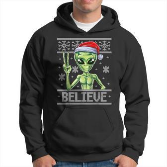 Alien Believe Ugly Christmas Sweaters Hoodie - Monsterry UK