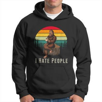 Alien And Bigfoot I Hate People Sasquatch Hoodie | Mazezy