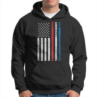 All-American Dad Patriotic Usa Flag Fathers Day Gift Hoodie - Seseable