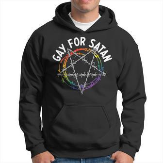 All Hail Gay Satan Funny Lgbt Goth Gay Pride Baphomet Hoodie | Mazezy
