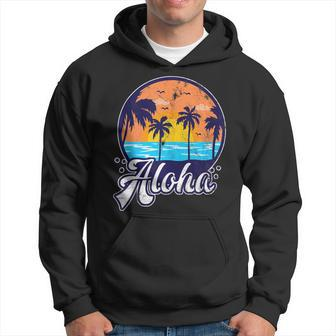 Aloha Tropical Beach Palm Trees Hoodie | Mazezy