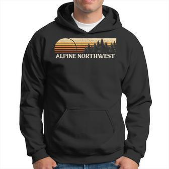 Alpine Northwest Wy Vintage Evergreen Sunset Eighties Retro Hoodie | Mazezy