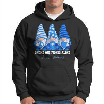 Als Awareness Month Blue Ribbon Gnomies Support Hoodie | Mazezy