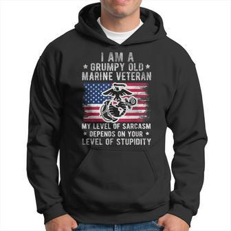 Am A Grumpy Old Marine Veteran My Level Of Sarcasm Hoodie | Mazezy