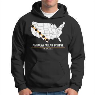 America Annular Solar Eclipse Map Usa 2023 State Event Hoodie - Monsterry