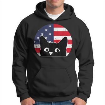 American Flag Cat 4Th Of July Kitten Patriotic Pet Lover Hoodie | Mazezy