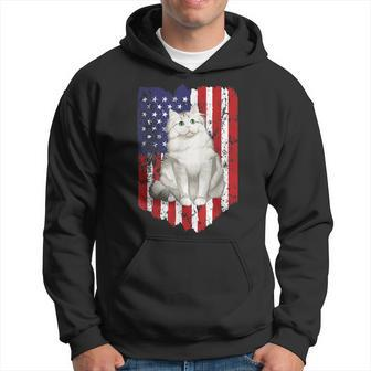 American Flag Ragamuffin 4Th Of July Cat Hoodie | Mazezy