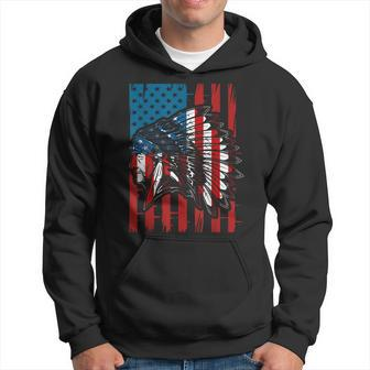 American Indian Roots Us Flag Indigenous Native American Hoodie | Mazezy
