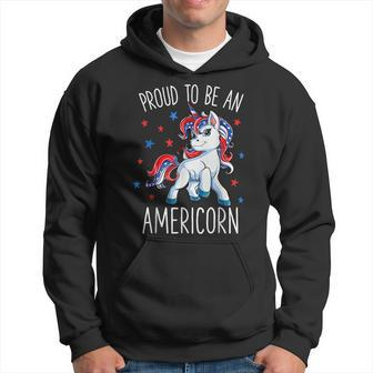 Americorn Cute Unicorn American Flag 4Th Of July Girls Kids Hoodie | Mazezy