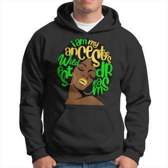 Ancestors Wildest Dreams Afro Green Melanin Black Queen Hoodie | Mazezy