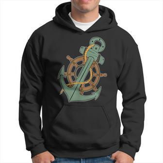 Anchor Tattoo Vintage For Pontoon Captains Hoodie | Mazezy