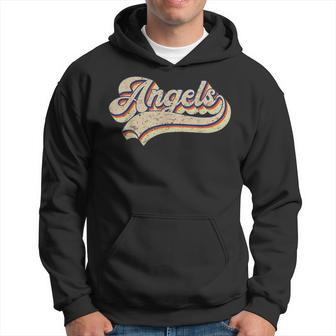 Angels Name Vintage Retro Baseball Lovers Baseball Fans Baseball Funny Gifts Hoodie | Mazezy
