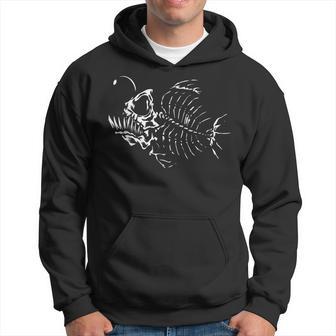 Angle Fish Skeleton Halloween Costume Scary Deep Sea Animal Hoodie - Seseable