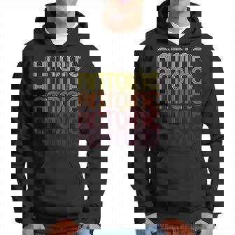 Antoine Retro Wordmark Pattern Vintage Style Hoodie | Mazezy