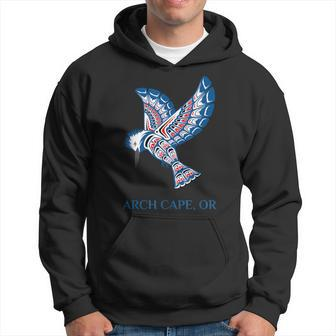 Arch Cape Oregon Native American Indian Kingfisher Bird Hoodie | Mazezy