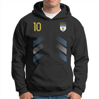 Argentina Soccer Fans Jersey Argentinian Flag Football Lover Hoodie - Seseable