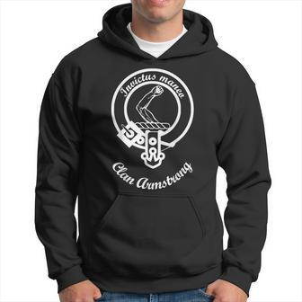 Armstrong Surname Last Name Scottish Clan Tartan Badge Crest Funny Last Name Designs Funny Gifts Hoodie | Mazezy