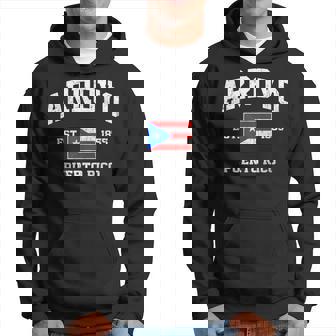 Arroyo Puerto Rico Vintage Boricua Flag Athletic Style Hoodie | Mazezy