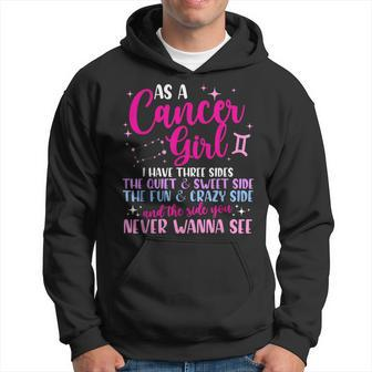 As A Cancer Girl I Have Three Sides - Astrology Zodiac Sign Hoodie - Seseable