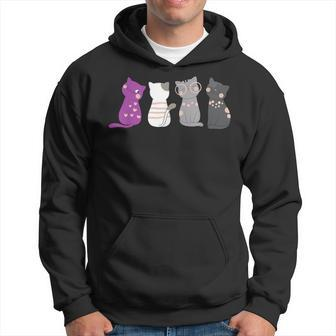 Asexuality Ace Flag Kawaii Cat Lover Equality Asexual Hoodie - Thegiftio UK