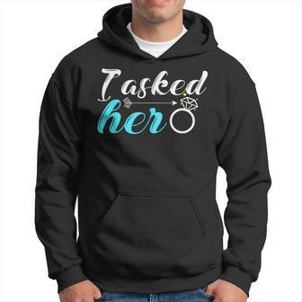 I Asked Her Groom Marriage Proposal Hoodie | Mazezy