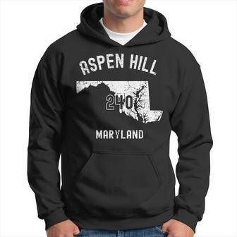 Aspen Hill Maryland Md 240 Vintage Athletic Style Hoodie | Mazezy