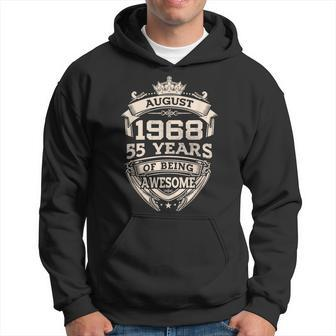 August 1968 55 Years Of Being Awesome 55Th Birthday Hoodie - Seseable